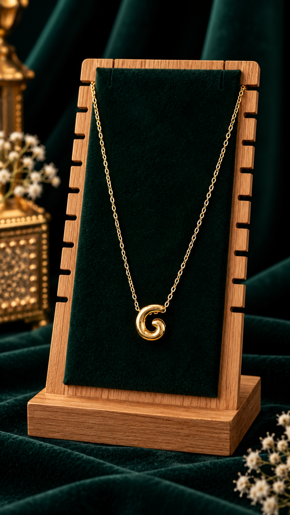 Anti-Tarnish Name Initials 18K Gold Plated Pendent Chain