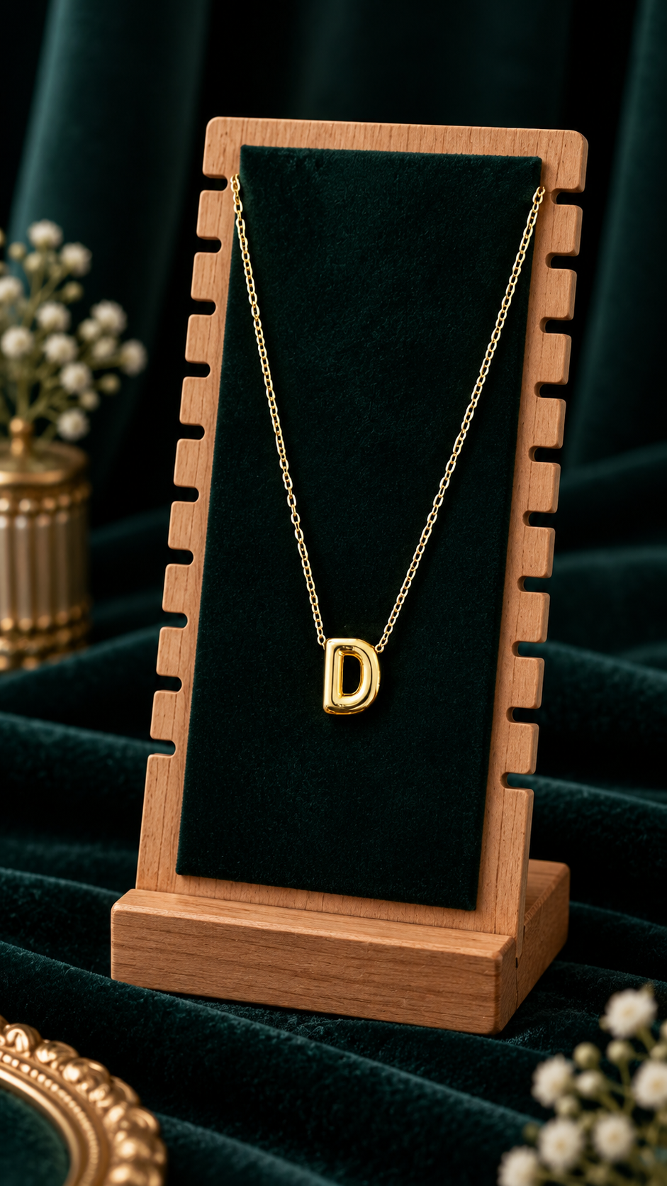 Anti-Tarnish Name Initials 18K Gold Plated Pendent Chain