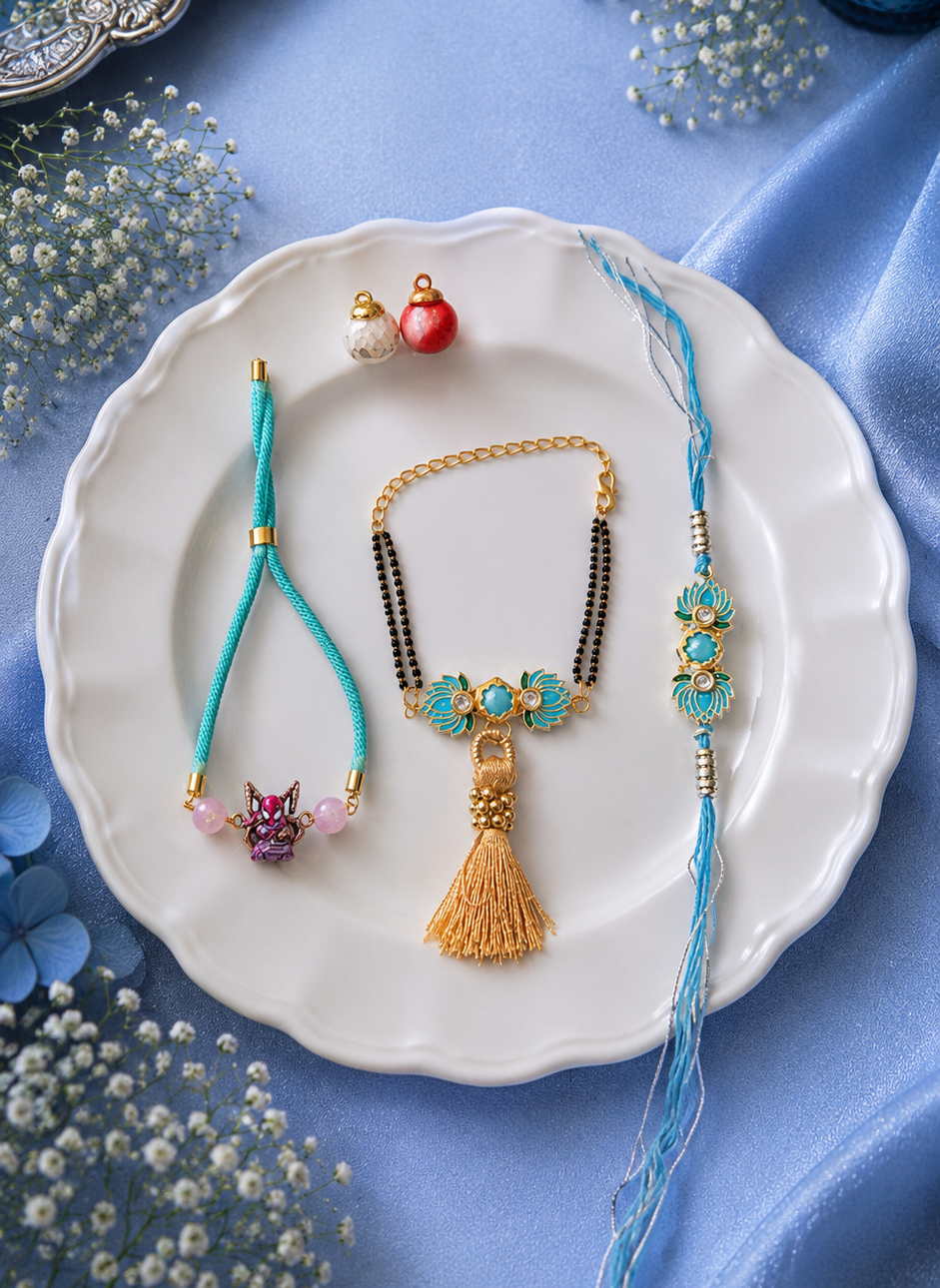 Lotus Bhai Bhabhi with Super Hero Rakhi  [Set of 3]
