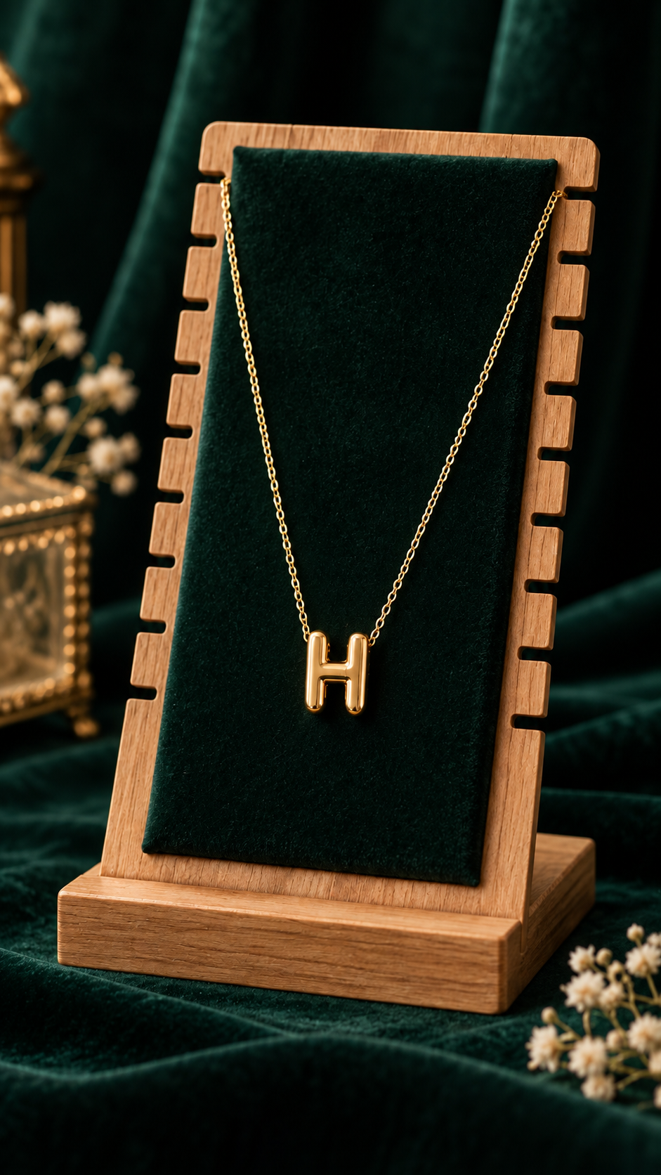 Anti-Tarnish Name Initials 18K Gold Plated Pendent Chain