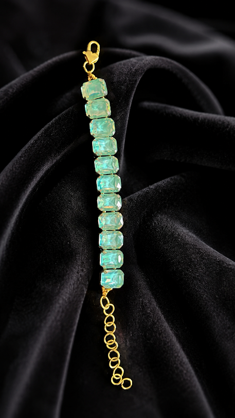 Sea Green Opal Radiant Chain Bracelet