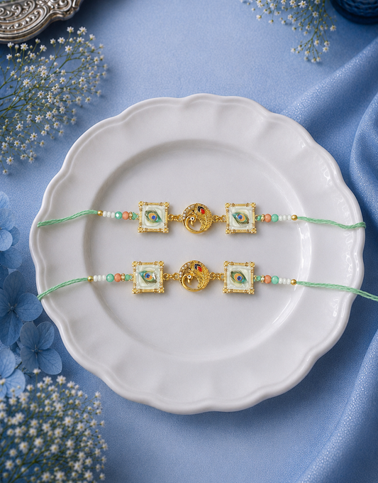 Kanha theme Rakhi Set [Set of 2]