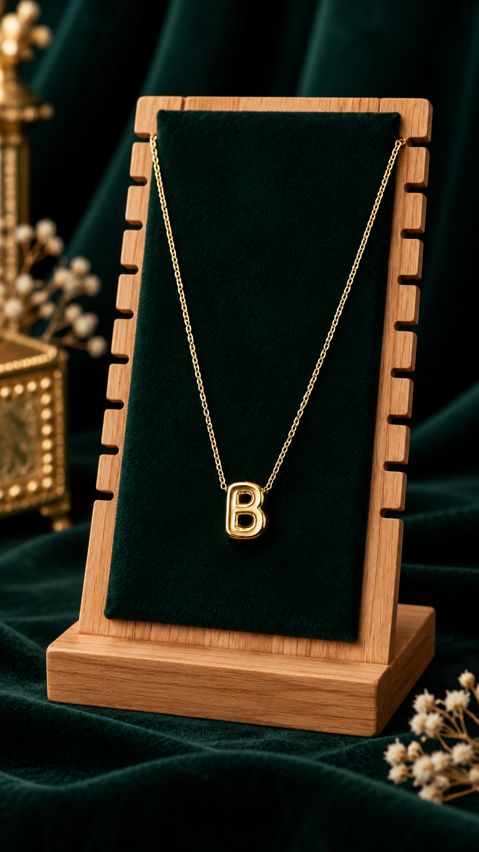 Anti-Tarnish Name Initials 18K Gold Plated Pendent Chain