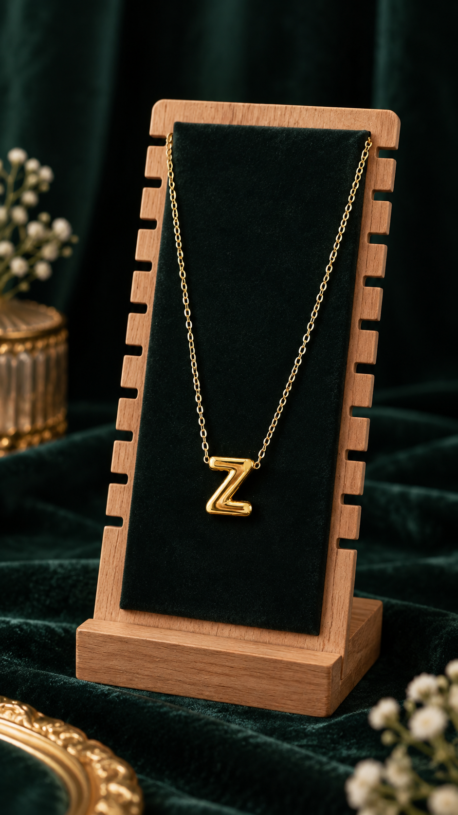 Anti-Tarnish Name Initials 18K Gold Plated Pendent Chain