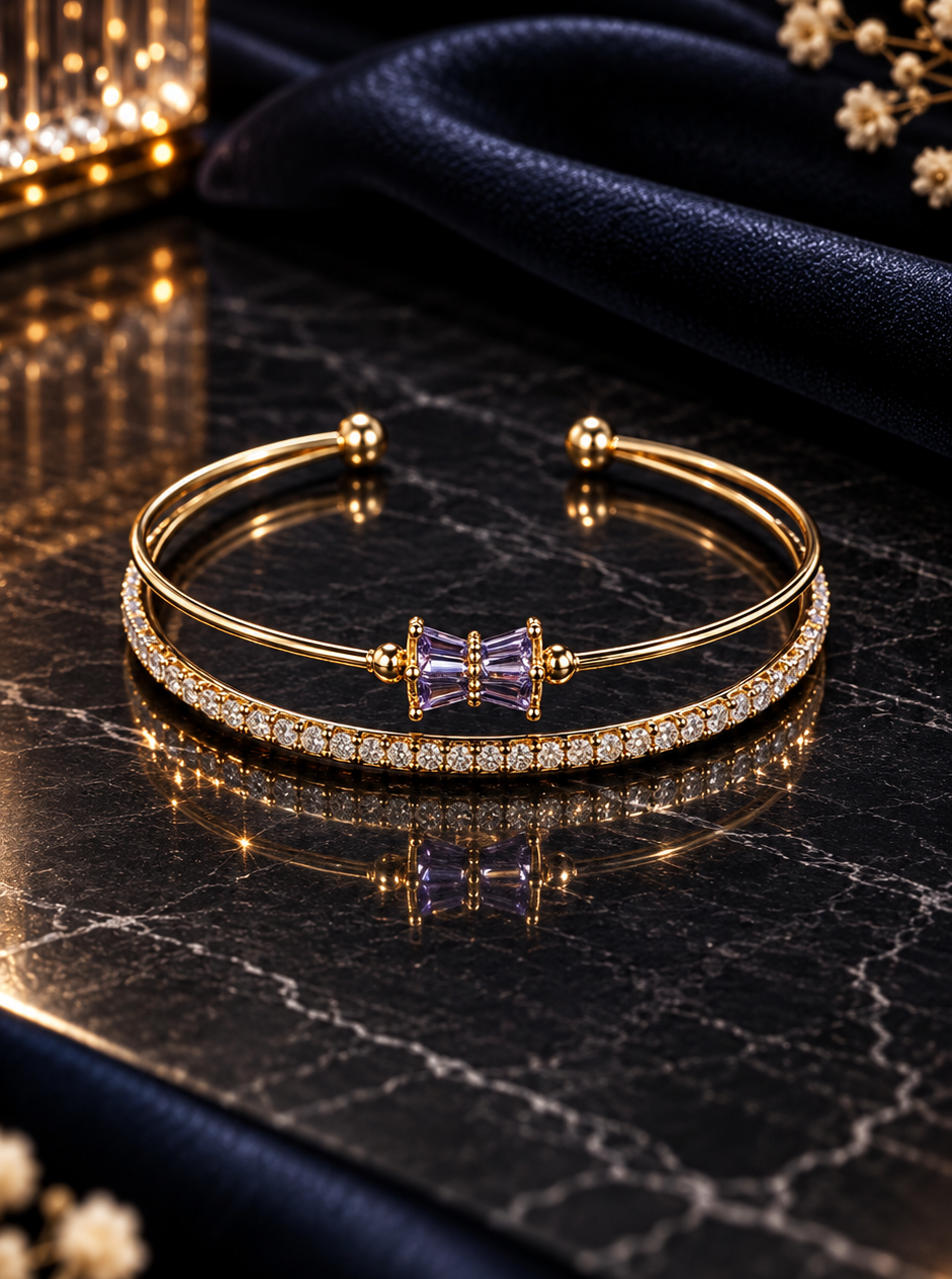 Anti-Tarnish Purple Zirconia Bracelet