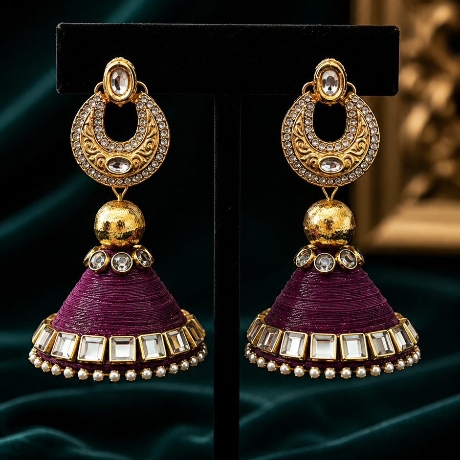 Kundan Chandbali Jhumka