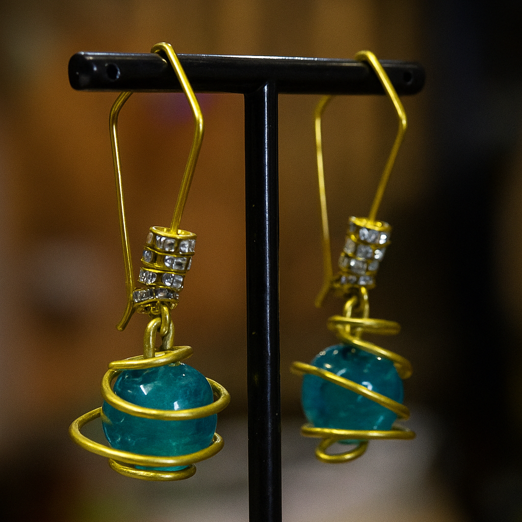 Celestial Gemstone Drop Earrings