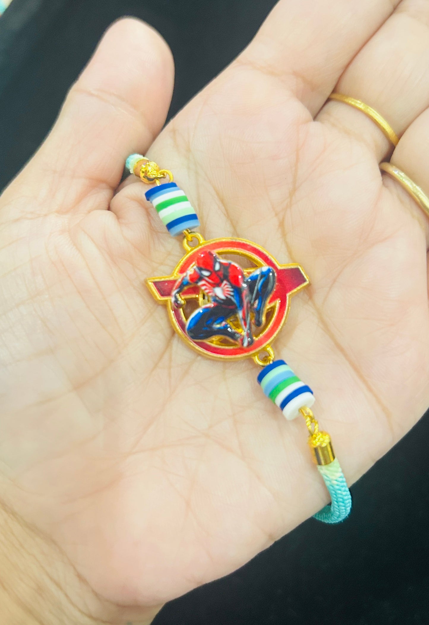 Spiderman Spinner bracelet Rakhi with Chocolate