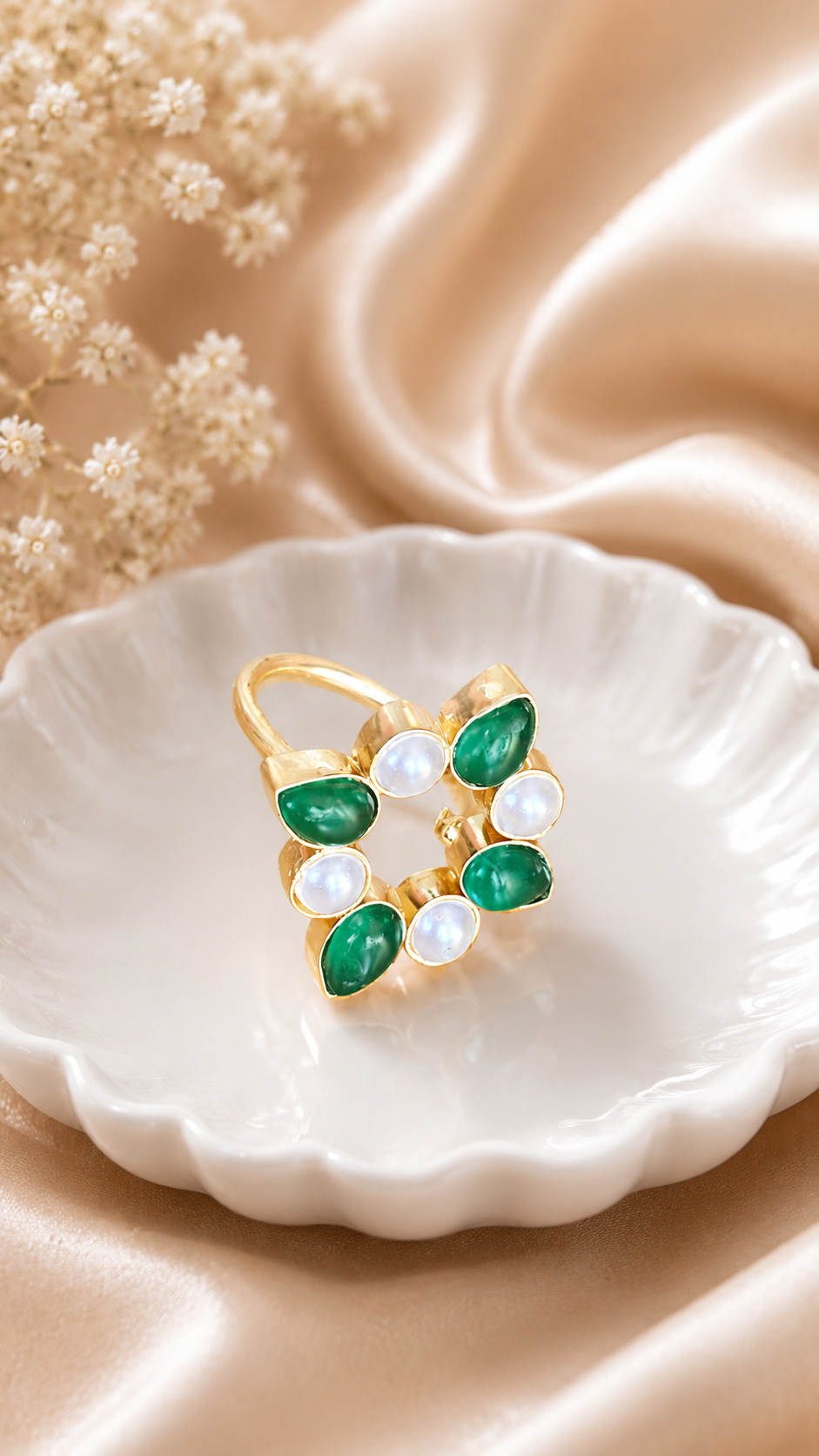 Monalisa Flower Adjustable Ring