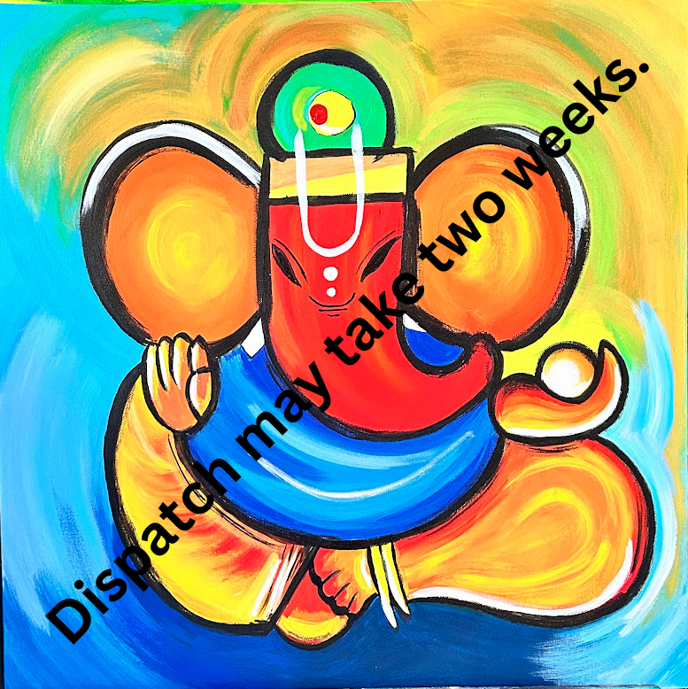 Original Vibrant Abstract Ganesha Art Painting
