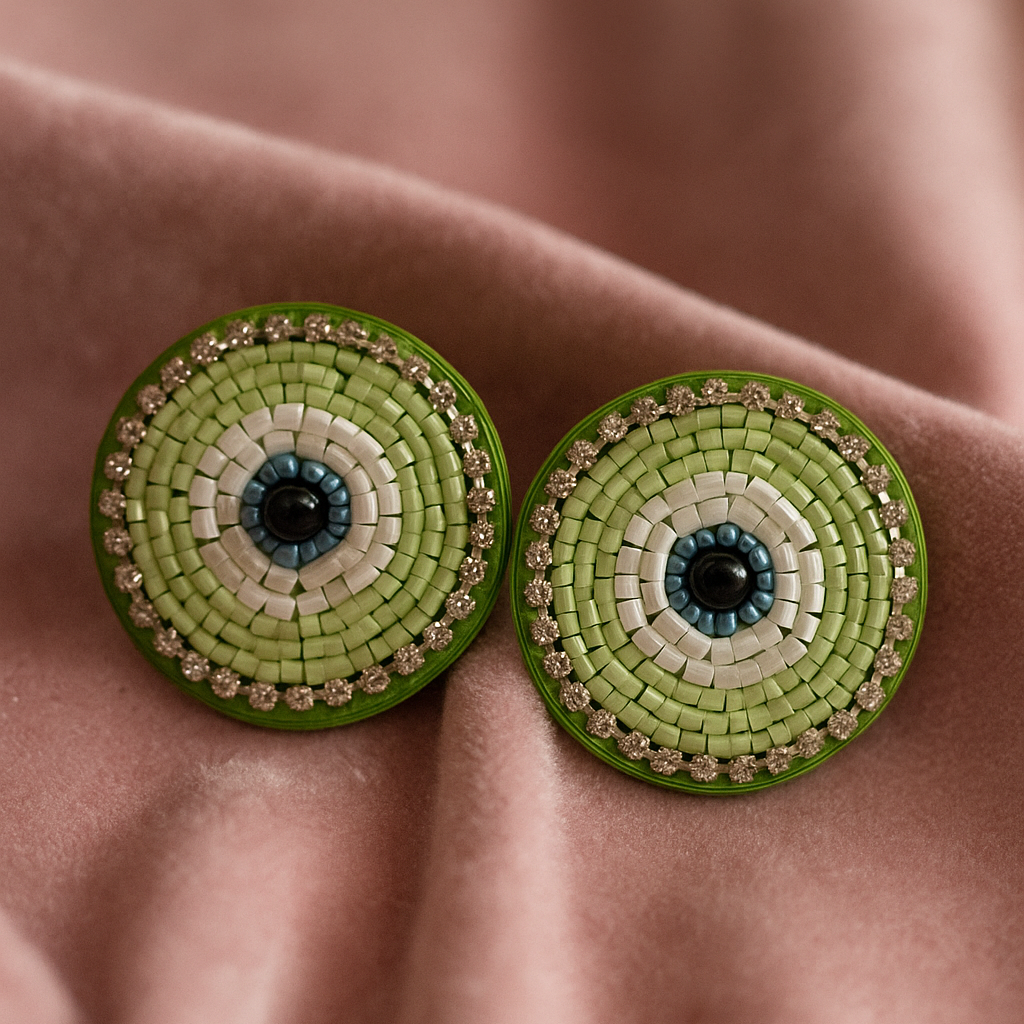 Evil Eye Stud,  || Size: 3.5 cm Dia