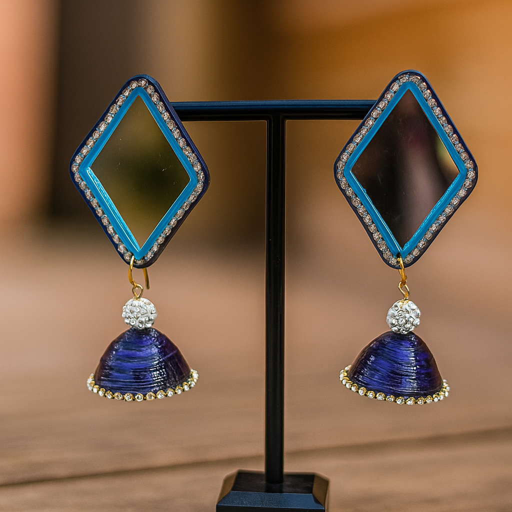 Mauve blue Modern Jhumka