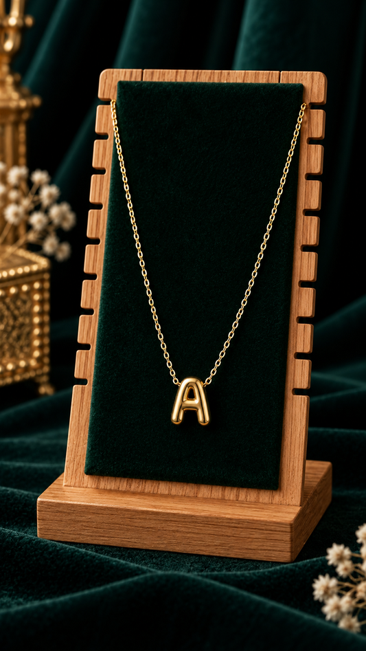 Anti-Tarnish Name Initials 18K Gold Plated Pendent Chain