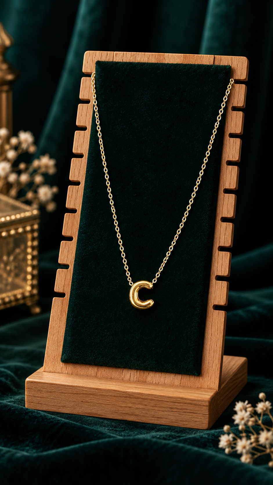 Anti-Tarnish Name Initials 18K Gold Plated Pendent Chain