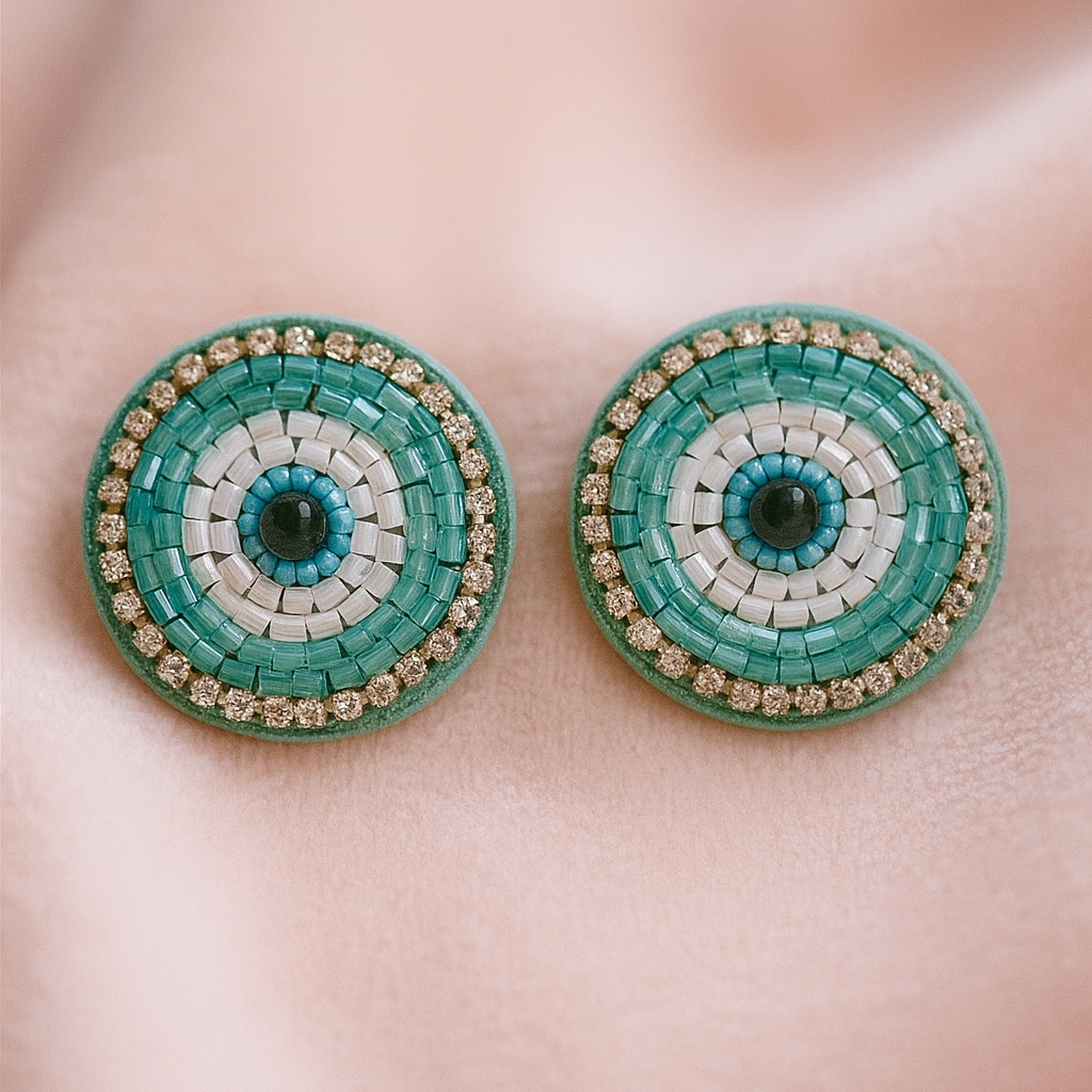 Evil Eye Stud,  || Size: 3.5 cm Dia