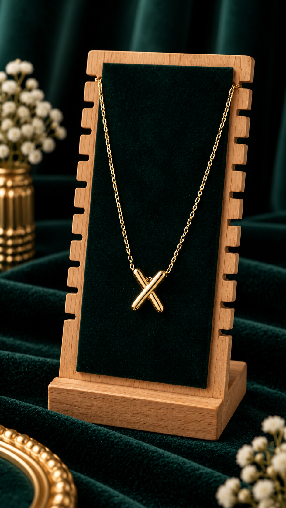 Anti-Tarnish Name Initials 18K Gold Plated Pendent Chain
