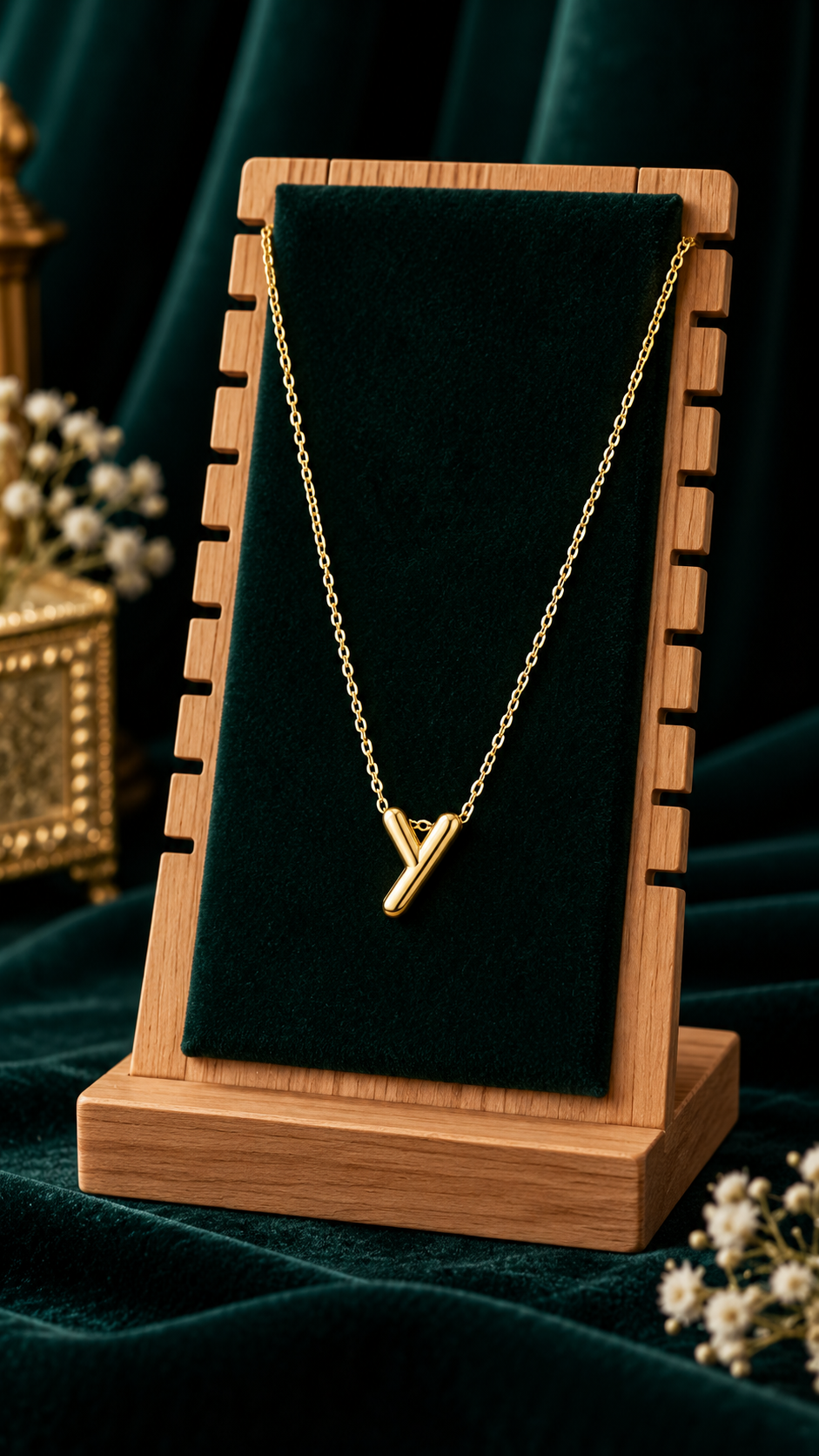 Anti-Tarnish Name Initials 18K Gold Plated Pendent Chain