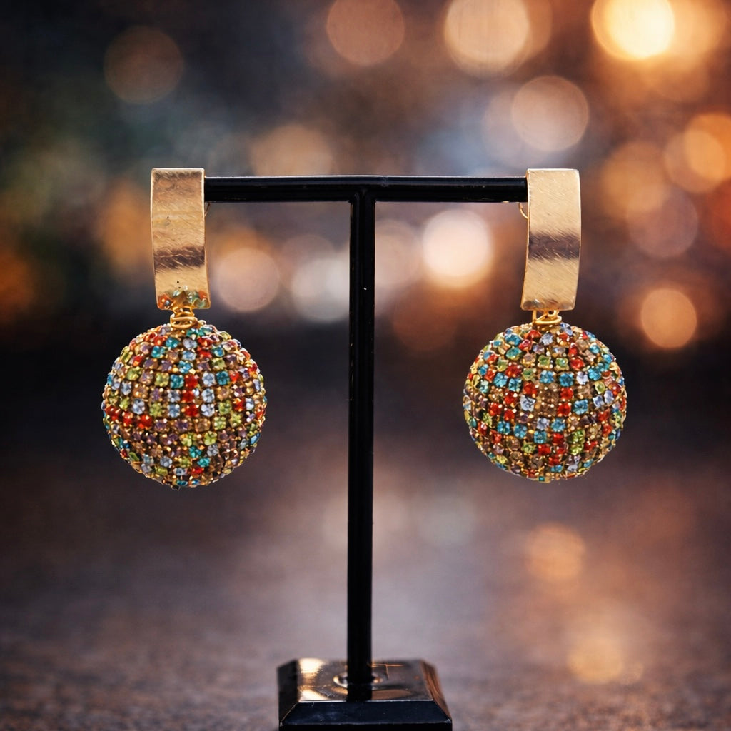 Disco Ball Earrings Danglers - The Trendy loop Series
