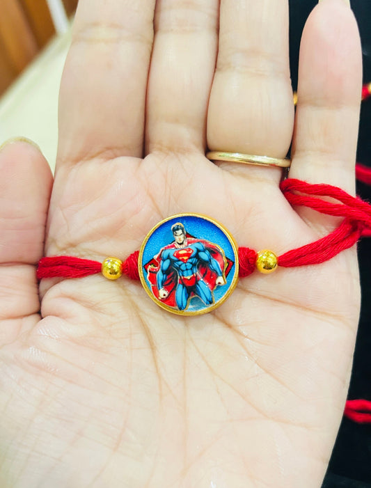Superman Spinner Rakhi with Chocolate