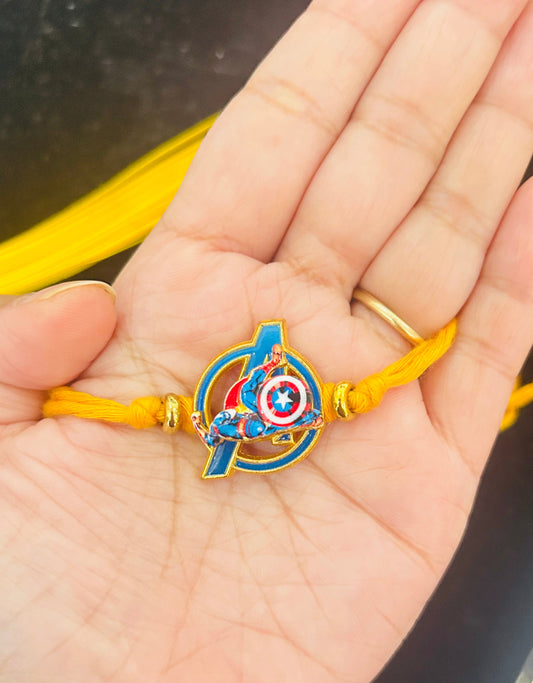 Captain America Spinner Rakhi with Chocolate