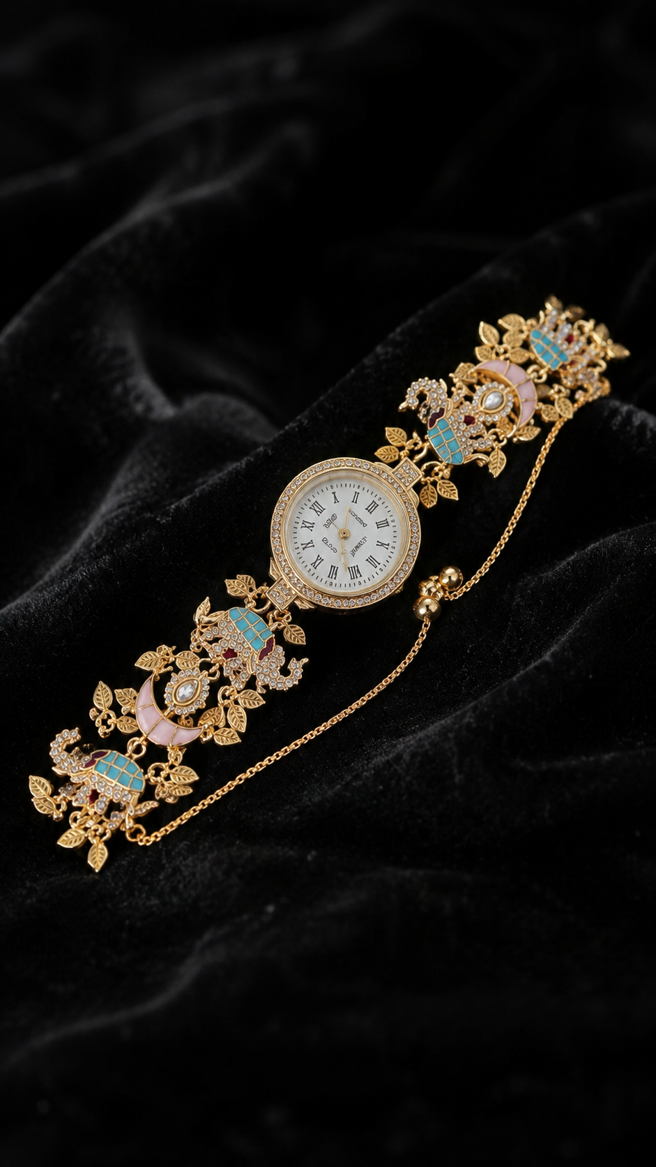 Heritage Elephant Kundan Watch Bracelet
