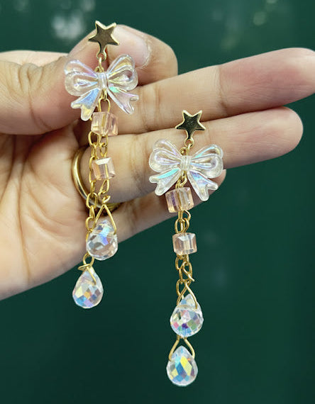 Bow and Crystal Trendy Earrings