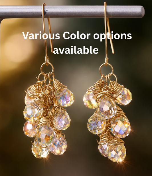 Crystal Grapes Bunch Earrings