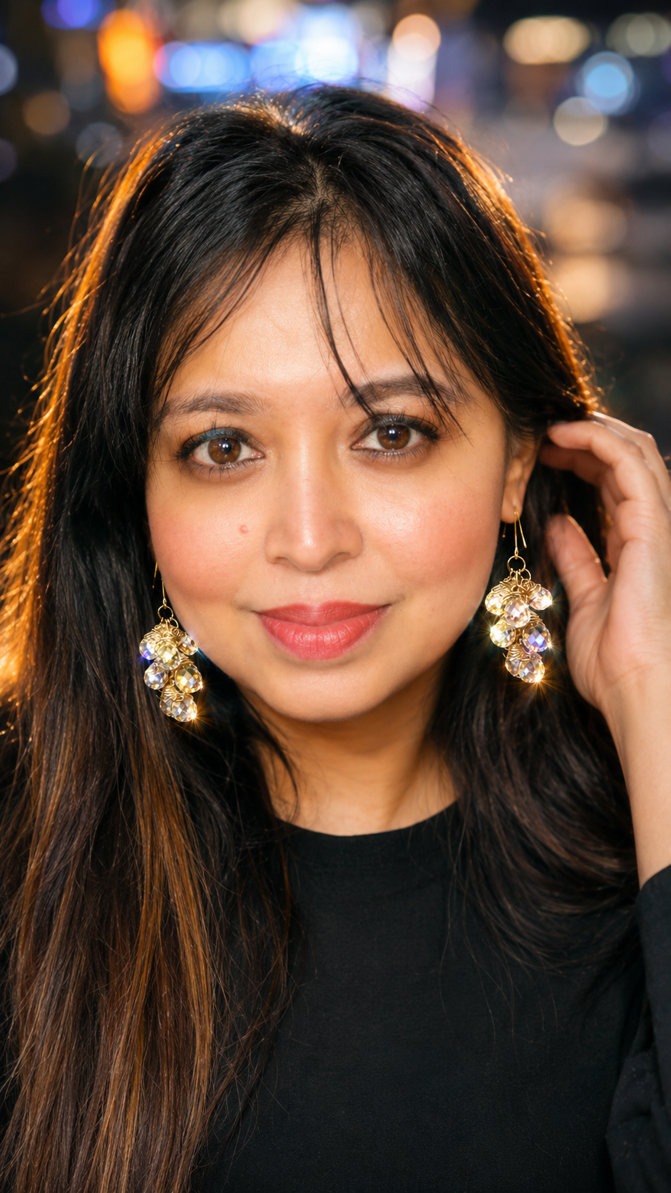 Crystal Grapes Bunch Earrings