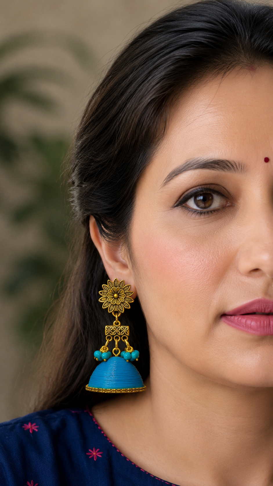 Antique Golden Flower Jhumka