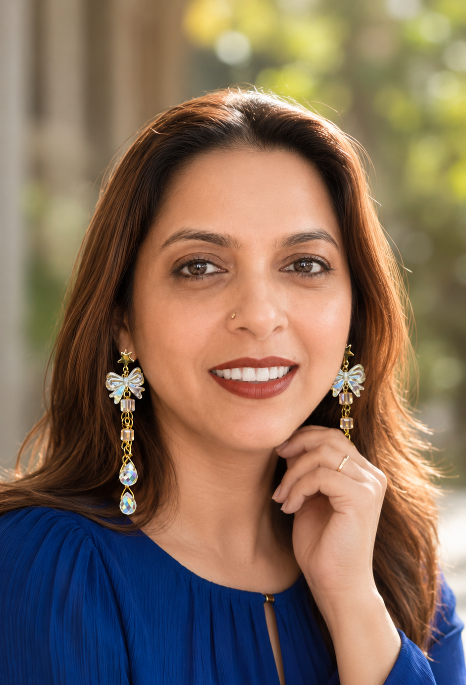 Bow and Crystal Trendy Earrings