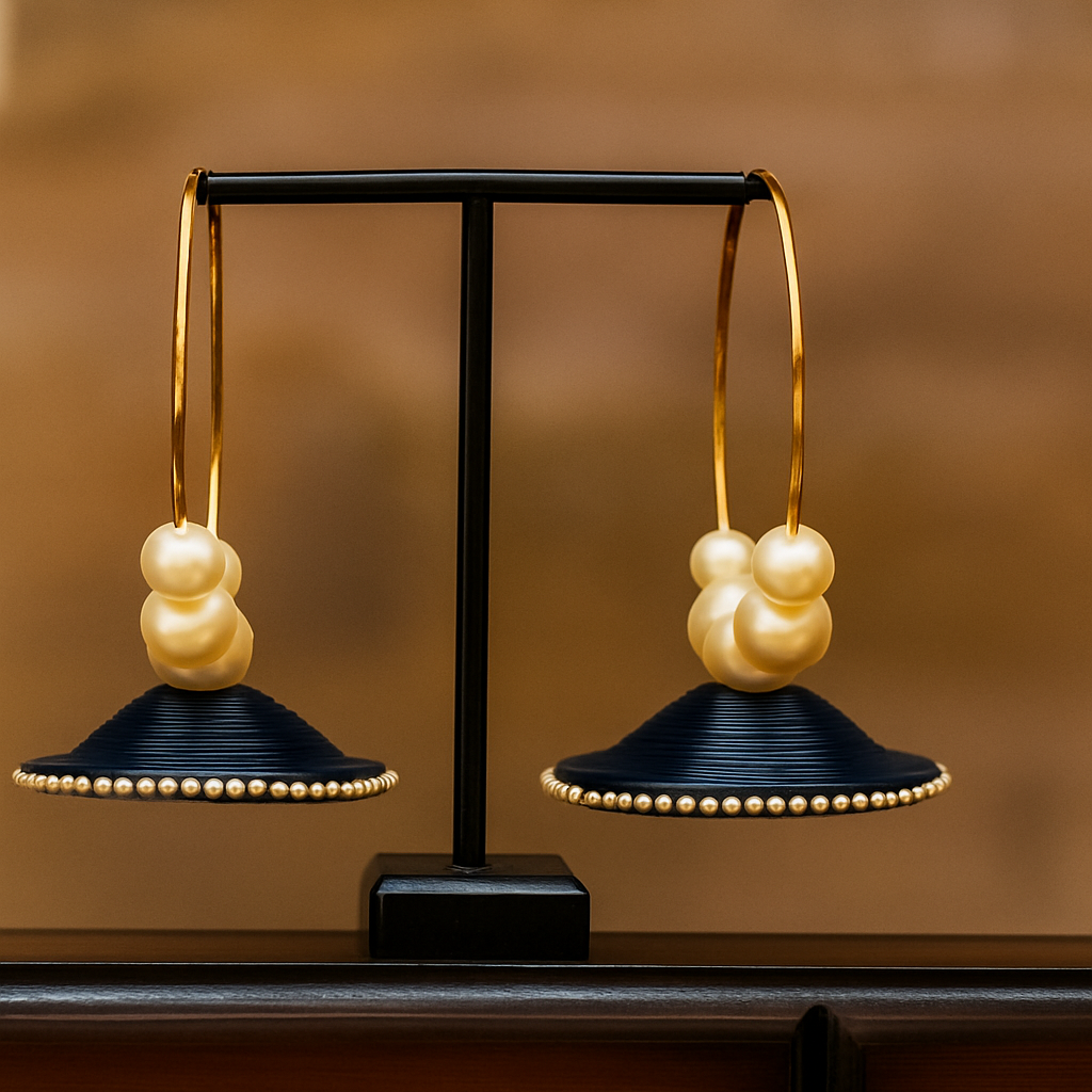 Looping Pearl Jhumka || Size: 10cm*7cm*7cm