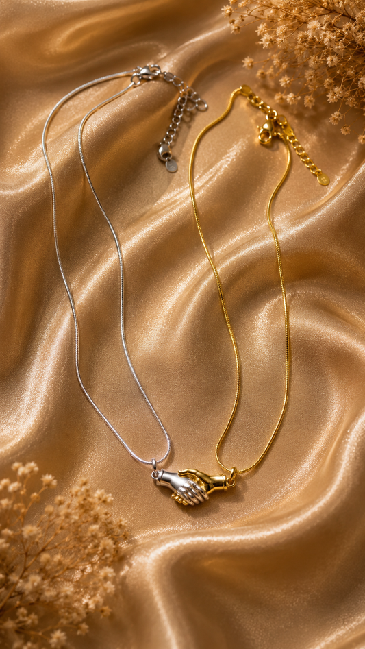 Golden-Silver Friendship Pendent Set with two Chain